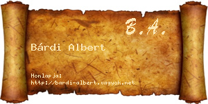 Bárdi Albert névjegykártya